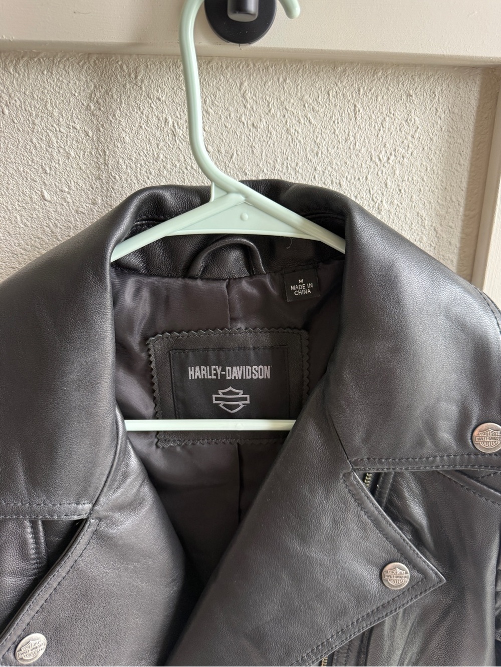 Harley-Davidson Black Quilted-Sleeve Leather Jacket - Picture 3 of 4